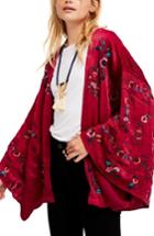 Women's Free People Ariel Kimono /small - Red