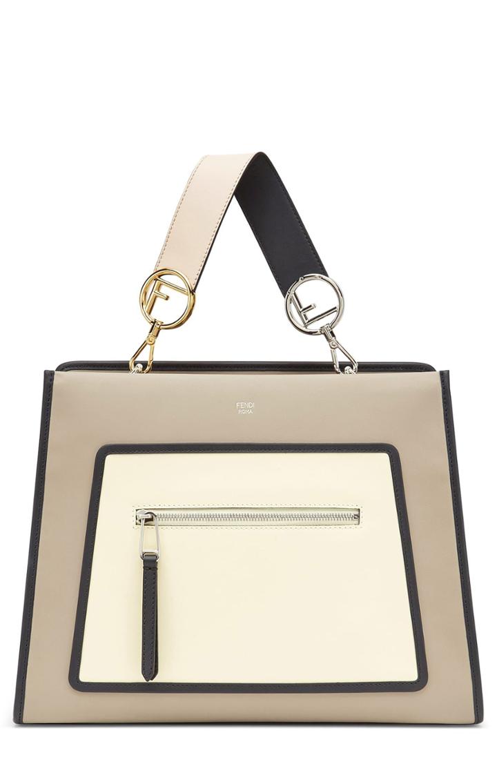 Fendi Runaway Colorblock Leather Tote -