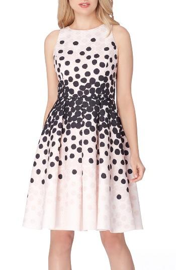 Women's Tahari Polka Dot Fit & Flare Dress
