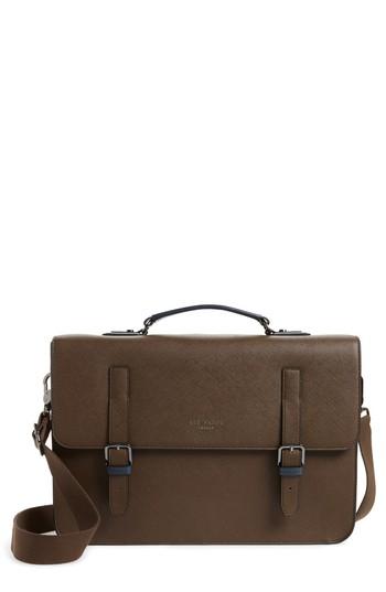 Men's Ted Baker London Country Crossgrain Messenger Bag - Brown