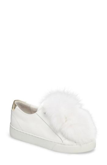 Women's Here / Now Sugar Genuine Fox Fur Slip-on Sneaker M - White