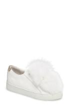 Women's Here / Now Sugar Genuine Fox Fur Slip-on Sneaker M - White