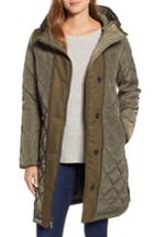 Women's Kensie Button Side Quilted Jacket - Green