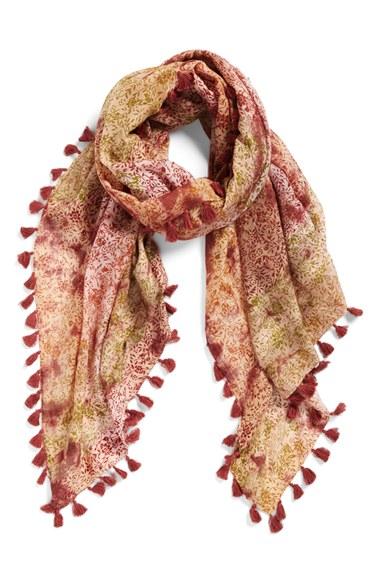 Women's La Fiorentina Floral Print Silk & Cotton Scarf
