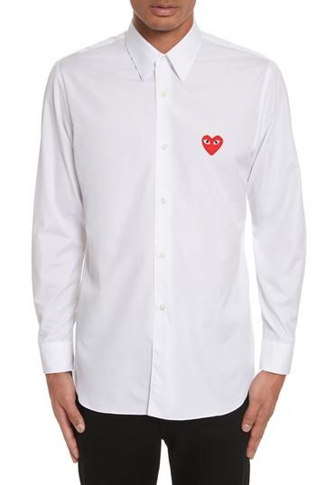 Men's Comme Des Garcons Play Woven Cotton Shirt