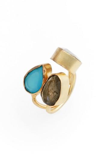 Women's Elise M. Kinara Moonstone, Labradorite & Chalcedony Ring