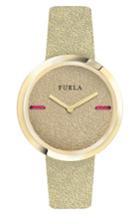Women's Furla Piper Metallic Leather Dial Leather Strap Watch, 34mm