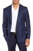 Men's John W. Nordstrom Traditional Fit Windowpane Wool Sport Coat R - Blue