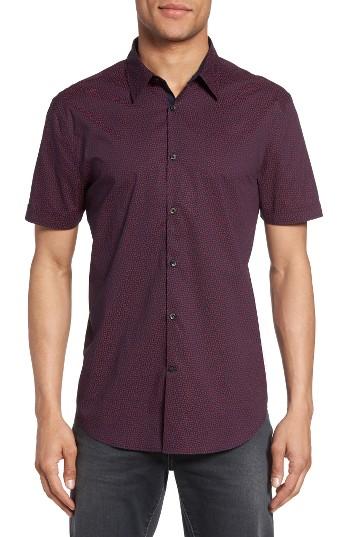 Men's John Varvatos Star Usa Trim Fit Print Sport Shirt - Red