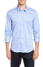 Men's Jared Lang Medallion Jacquard Sport Shirt - Blue