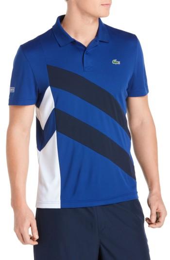Men's Lacoste Asymmetrical Colorblocked Polo (4xl) - Blue