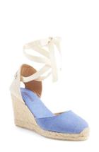 Women's Soludos Wedge Lace-up Espadrille Sandal M - Blue