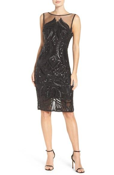 Women's Adrianna Papell Sequin Sheath Dress - Black