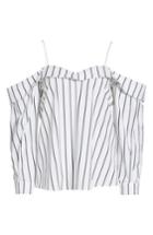 Women's Leith Stripe Off The Shoulder Top, Size - White