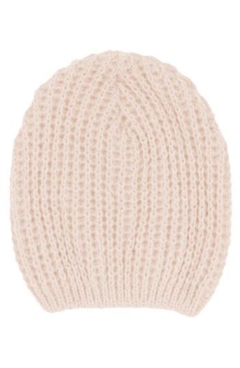 Topshop 'cobweb' Knit Beanie Nude