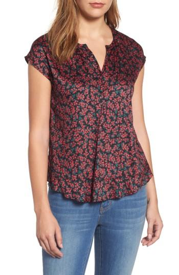 Women's Velvet By Graham & Spencer Print Woven Top - Red