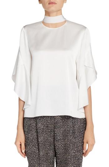 Women's Fendi Drape Satin Cady Top Us / 48 It - White