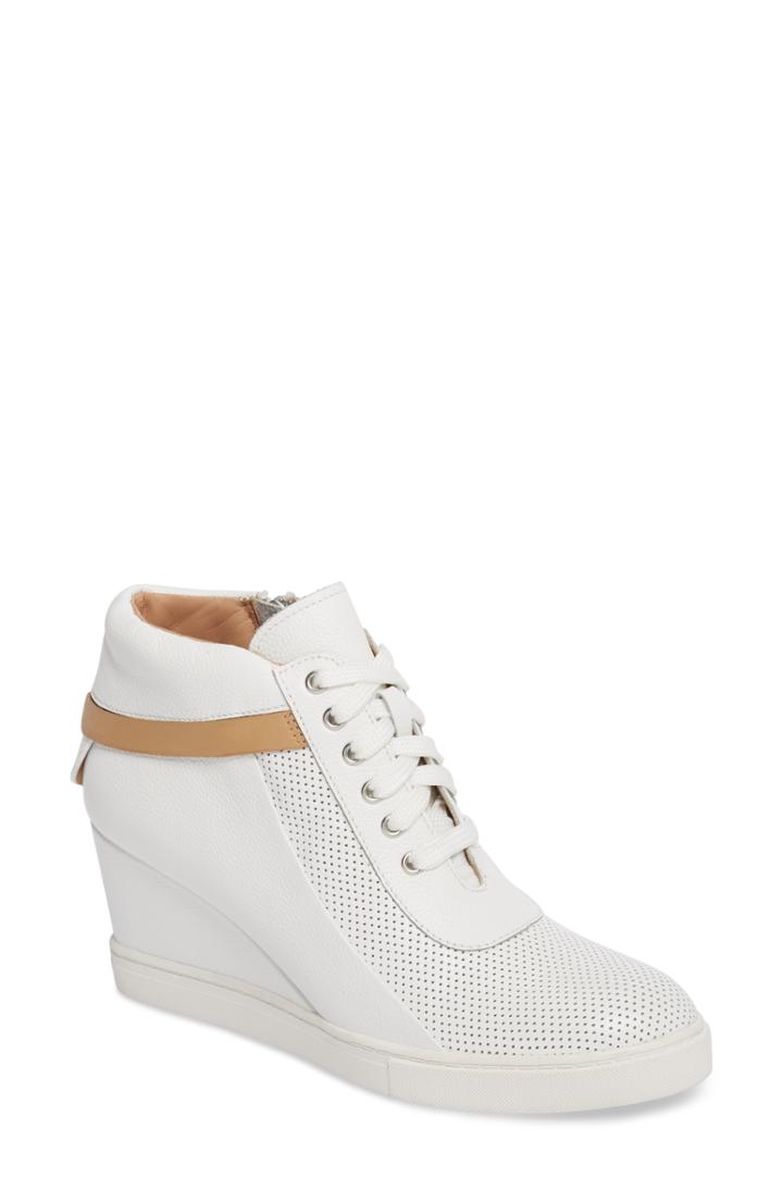 Women's Linea Paolo Freja Wedge Sneaker M - White