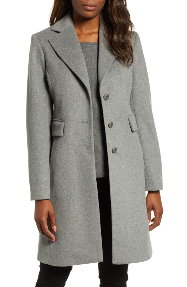 Petite Women's Kristen Blake Walking Coat P - Grey