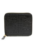 Men's Comme De Garcons Embossed French Wallet - Black