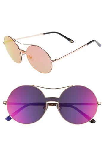 Women's Web 55mm Round Metal Shield Sunglasses - Light Bronze/ Gradient