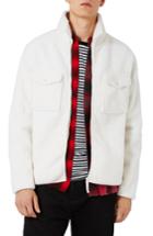Men's Topman Borg Textured Fleece Jacket, Size - White