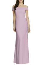 Women's Dessy Collection Off The Shoulder Crepe Gown - Purple