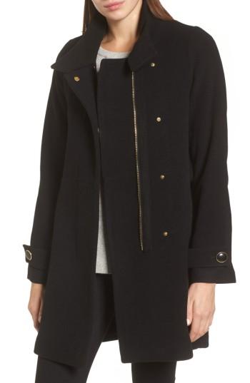 Women's Trina Turk Wool Blend Coat - Black