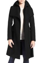 Women's Mackage Belted Wool Blend Coat - Black