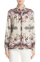 Women's Etro Safari Print Silk Blouse