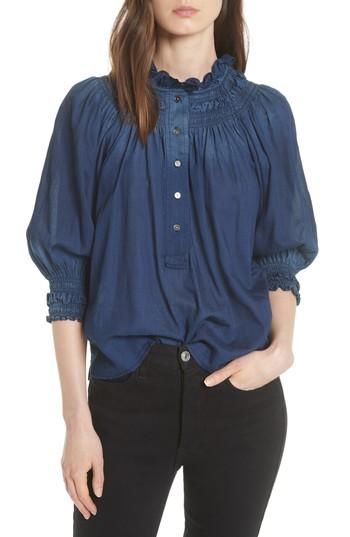 Women's La Vie Rebecca Taylor Tissue Denim Blouse - Blue