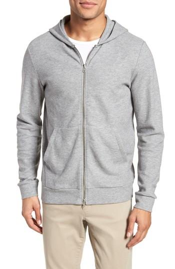 Men's Theory Daulton Ridge Waffle Knit Zip Hoodie - Grey