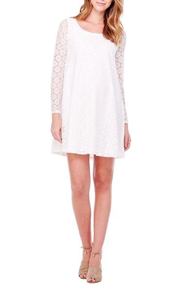 Women's Ingrid & Isabel Dot Lace Maternity Dress - White