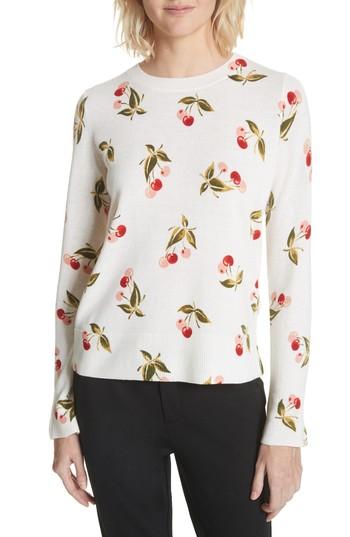 Women's Joie Print Cashmere Sweater - White