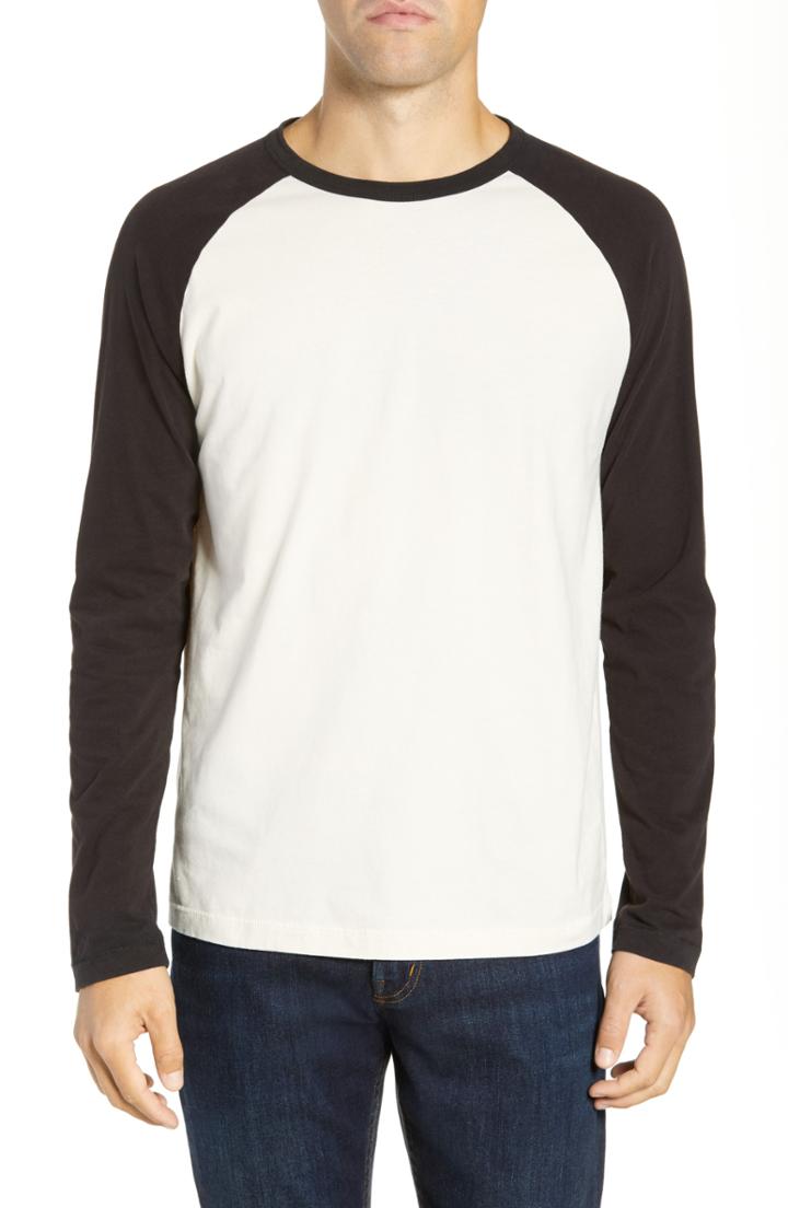 Men's French Connection Contrast Sleeve Regular Fit Cotton T-shirt - Grey