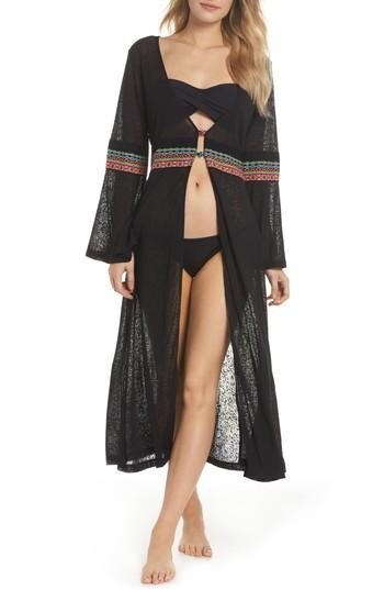 Women's Pitusa Embroidered Cover-up, Size - Black