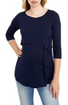 Women's Maternal America Cascade Ruffle Front Maternity/nursing Top