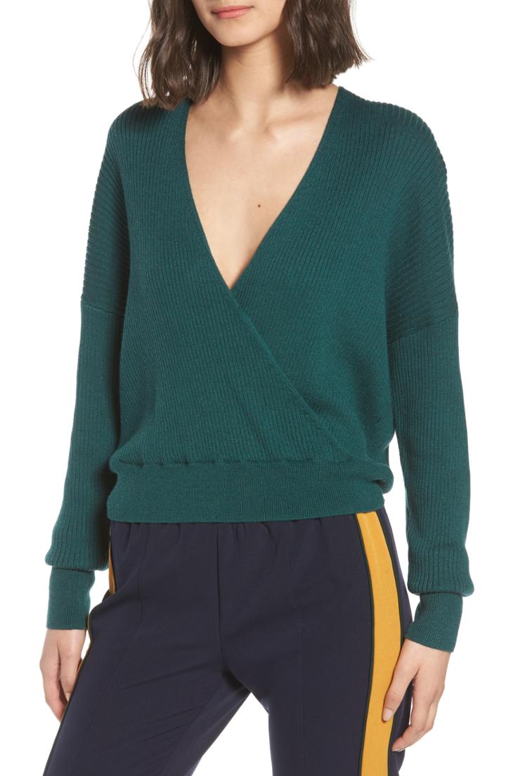 Women's Leith Rib Wrap Sweater - Green