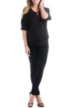Women's Lilac Clothing 'kylie' Surplice Maternity Top - Black