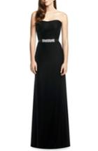 Women's Dessy Collection Embellished Belt Strapless Velvet Gown