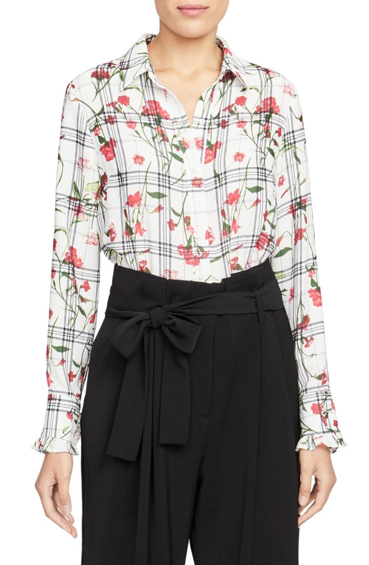 Women's Karl Lagerfeld Paris Pearl Bead Detail Blouse