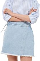 Women's Topshop Tie Wrap Denim Skirt Us (fits Like 2-4) - Blue