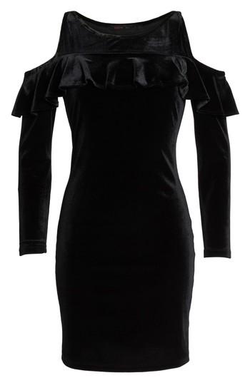 Women's Fraiche By J Cold Shoulder Velvet Sheath Dress