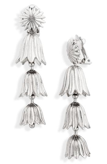 Women's Oscar De La Renta Tiered Flower Clip Earrings