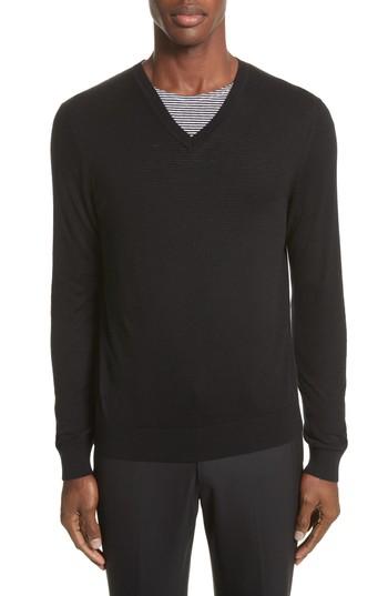 Men's Burberry Randolf Cashmere & Cotton Sweater - Black
