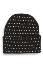 Women's Tasha Studded Beanie Hat - Black