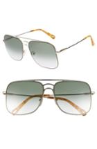 Women's Chloe 58mm Metal Navigator Sunglasses - Gold/ Green