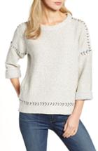 Women's Lucky Brand Contrast Stitch Sweater - Grey