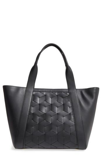 Welden Large Traverse Calfskin Leather & Suede Tote - Black