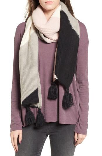 Women's Bp. Geo Tassel Knit Scarf, Size - Pink
